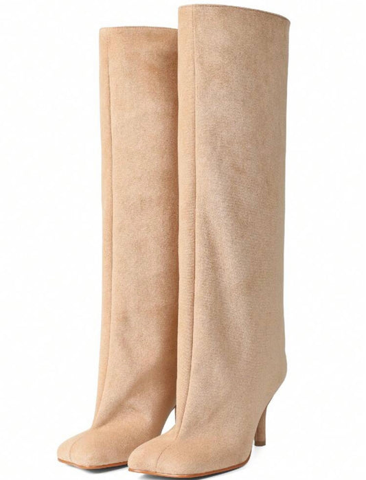 SQUARE TOE'D/LOW HEEL FASHION BOOTS (2COLORS)