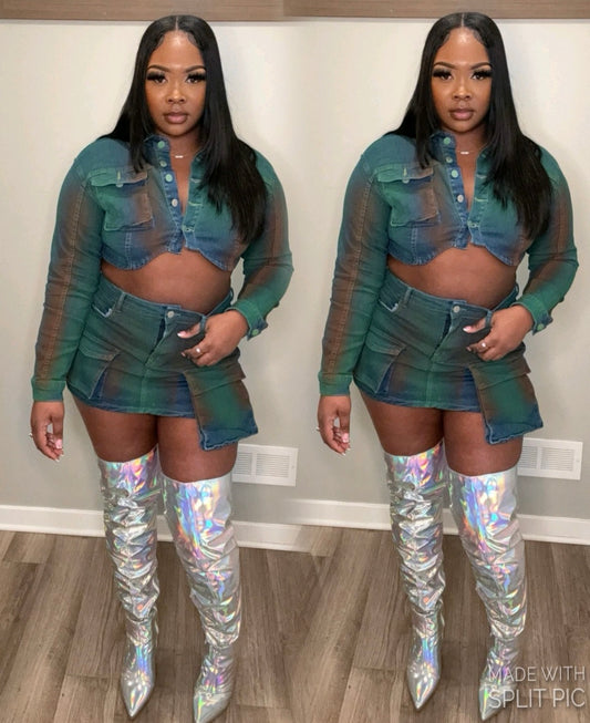DENIM SKIRT SET
