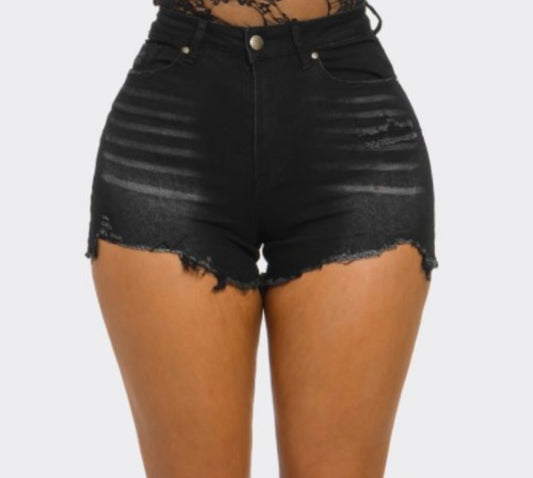 Denim Blk Shorts